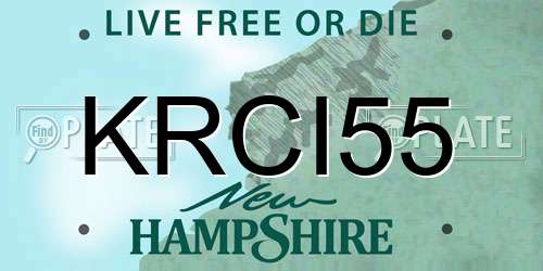 KRCI55 New Hampshire License Plate
