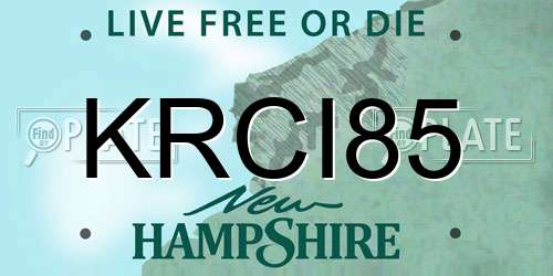 KRCI85 New Hampshire License Plate
