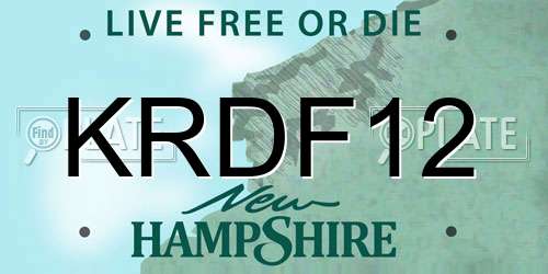 KRDF12 New Hampshire License Plate