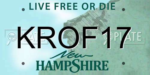 KROF17 New Hampshire License Plate