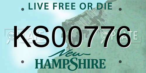 KS00776 New Hampshire License Plate