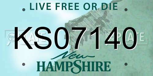 KS07140 New Hampshire License Plate