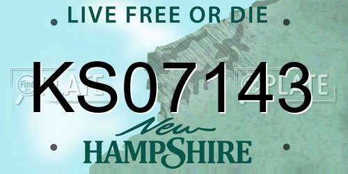 KS07143 New Hampshire License Plate