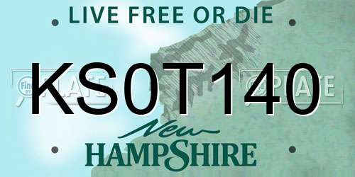 KS0T140 New Hampshire License Plate