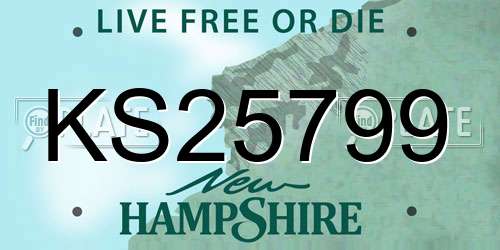 KS25799 New Hampshire License Plate