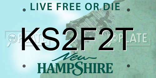 KS2F2T New Hampshire License Plate