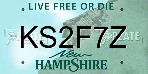 KS2F7Z New Hampshire License Plate