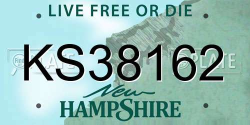 KS38162 New Hampshire License Plate