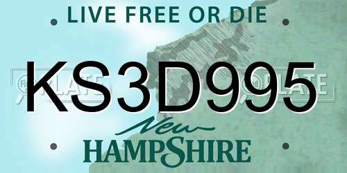KS3D995 New Hampshire License Plate