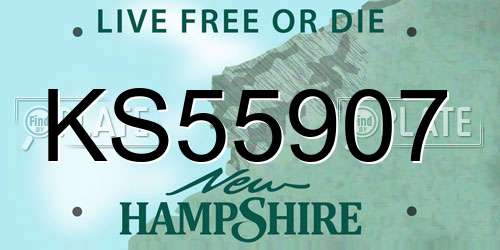 KS55907 New Hampshire License Plate