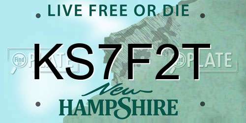 KS7F2T New Hampshire License Plate