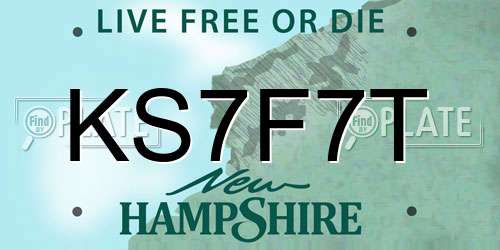 KS7F7T New Hampshire License Plate