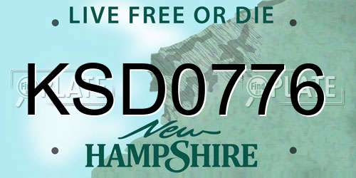 KSD0776 New Hampshire License Plate