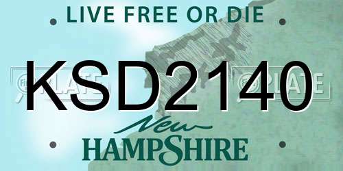 KSD2140 New Hampshire License Plate