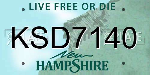 KSD7140 New Hampshire License Plate