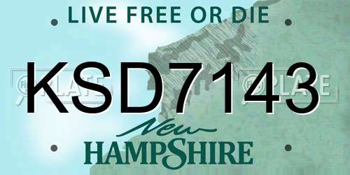 KSD7143 New Hampshire License Plate
