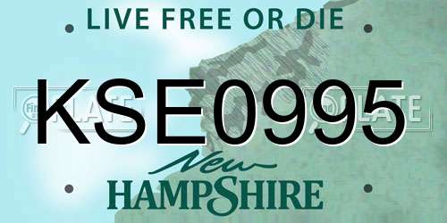 KSE0995 New Hampshire License Plate