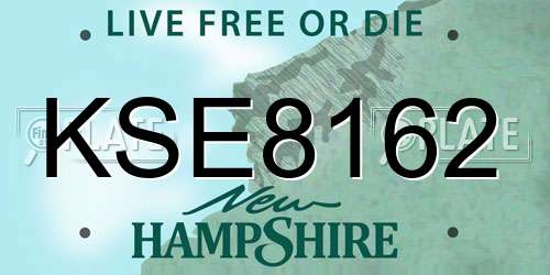 KSE8162 New Hampshire License Plate