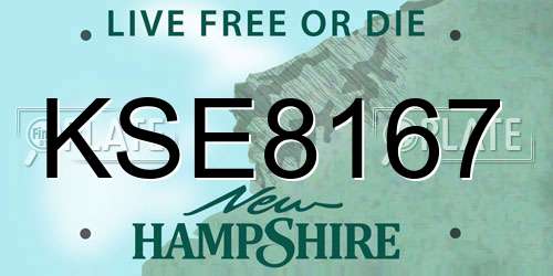 KSE8167 New Hampshire License Plate