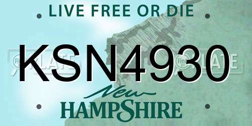 KSN4930 New Hampshire License Plate