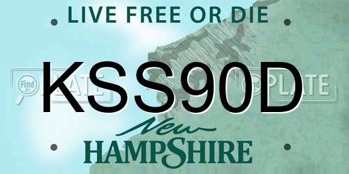 KSS90D New Hampshire License Plate