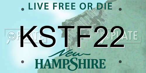 KSTF22 New Hampshire License Plate