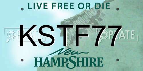 KSTF77 New Hampshire License Plate