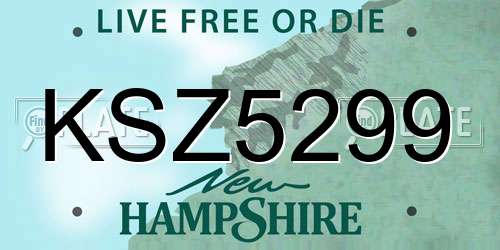KSZ5299 New Hampshire License Plate