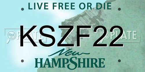 KSZF22 New Hampshire License Plate