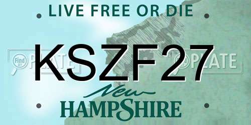 KSZF27 New Hampshire License Plate