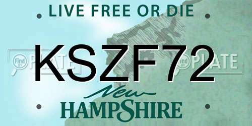 KSZF72 New Hampshire License Plate