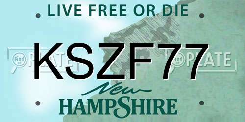 KSZF77 New Hampshire License Plate