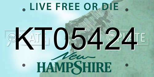 KT05424 New Hampshire License Plate