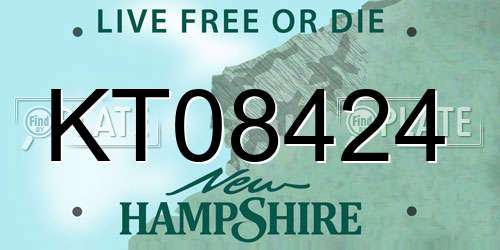KT08424 New Hampshire License Plate