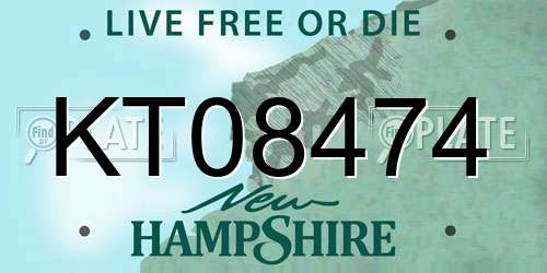 KT08474 New Hampshire License Plate