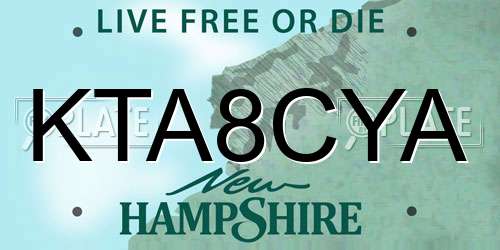 KTA8CYA New Hampshire License Plate