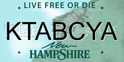 KTABCYA New Hampshire License Plate