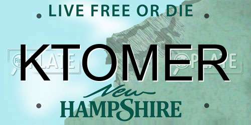 KTOMER New Hampshire License Plate