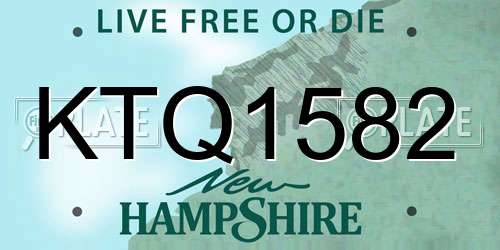 KTQ1582 New Hampshire License Plate