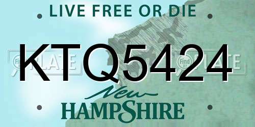 KTQ5424 New Hampshire License Plate