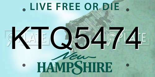 KTQ5474 New Hampshire License Plate