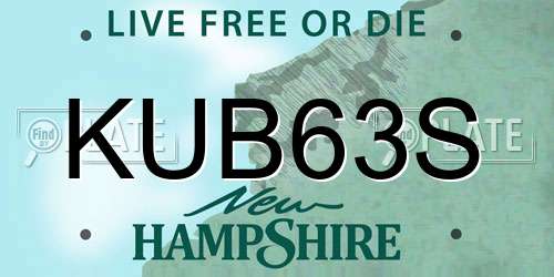 KUB63S New Hampshire License Plate