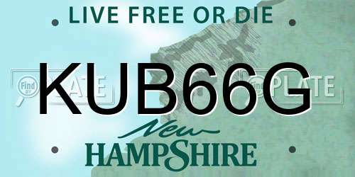 KUB66G New Hampshire License Plate