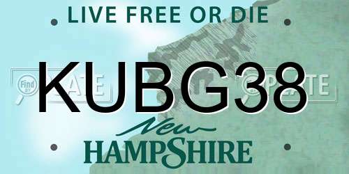 KUBG38 New Hampshire License Plate