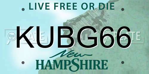 KUBG66 New Hampshire License Plate