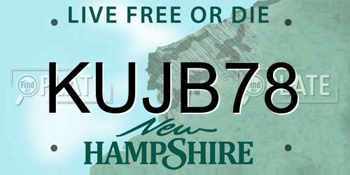 KUJB78 New Hampshire License Plate