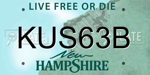 KUS63B New Hampshire License Plate