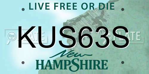 KUS63S New Hampshire License Plate