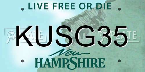 KUSG35 New Hampshire License Plate
