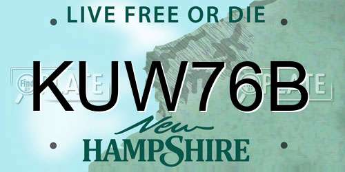 KUW76B New Hampshire License Plate
